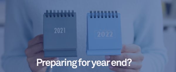 Light blue photo with two calendars, one dated for 2021 and the other, 2022.